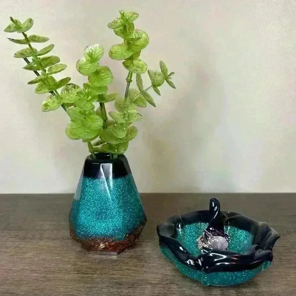 Hand Crafted Set | Ring Holder and Mini Floral Vase